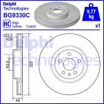 Bremsscheibe DELPHI BG9330C vorne, belüftet, hochkarbonisiert, 1 Stück