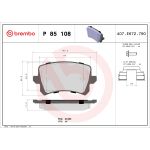Juego de pastillas de freno BREMBO P 85 108, atrás