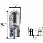 Lâmpada Halogen HELLA W5W Heavy Duty 24V, 5W, 10 peça