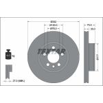 Disque de frein TEXTAR 92345105 avant, ventilé, hautement carbonisé, 1 pièce