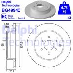 Discos de freno DELPHI BG4994C trasero, ventilado , macizo, 2 Pieza