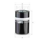 Filtro, sistema hidráulico de trabalho UFI 80.150.00
