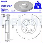 Disque de frein DELPHI BG9330C avant, ventilé, hautement carbonisé, 1 pièce