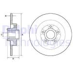 Bremsscheibe DELPHI BG9138RS hinten, voll, 1 Stück