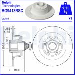 Disco de freno con rodamiento DELPHI BG9413RSC