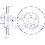 Jarrulevy DELPHI BG4799C edessä, tuuletettu, erittäin hiilihappoinen, 2 kpl
