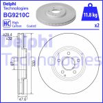 Disco de freno DELPHI BG9210C frente, ventilado, altamente carbonizado, 1 pieza