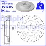 Disco de freno DELPHI BG4981C volver, ventilado, perforado, altamente carbonizado, 1 pieza