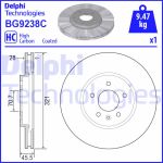 Jarrulevy, tuuletettu/voimakkaasti hiiltynyt DELPHI BG9238C, Edessä, 1 kpl