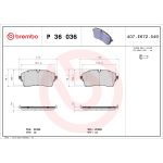 Jeu de plaquettes de frein, frein à disque BREMBO P 36 036