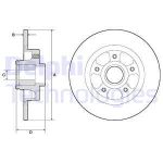 Bremsscheibe DELPHI BG9132RS hinten, voll, 1 Stück