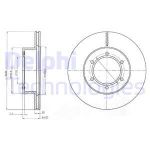 Bremsscheiben DELPHI BG2495 vorne, belüftet, 2 Stück