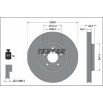 Disco de freno TEXTAR 92337103 frente, ventilado, 1 pieza