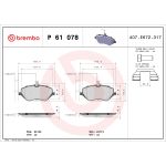Juego de pastillas de freno, freno de disco BREMBO P 61 078
