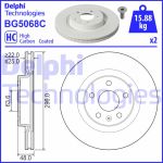 Disco de freno DELPHI BG5068C frente, ventilado, altamente carbonizado, 2 pieza