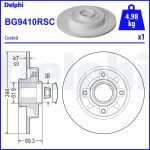 Disco de travão DELPHI BG9410RSC Traseira, cheio, 1 Peça