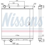Radiador, refrigeración de motor NISSENS 61277