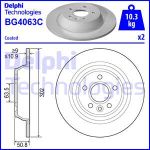 Bremsscheiben DELPHI BG4063C hinten, voll, 2 Stück