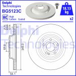 Disco de freno DELPHI BG5123C volver, ventilado, completo, altamente carbonizado, 1 pieza