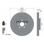 Disco de freno TEXTAR 92254405 frente, ventilado, perforado, altamente carbonizado, 1 pieza