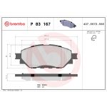 Bromsbeläggssats, skivbroms BREMBO P 83 167