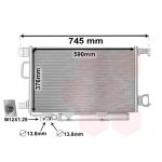 Condensador, sistema de ar condicionado VAN WEZEL 30015360