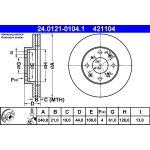 Disco de freno ATE 24.0121-0104.1 frente, ventilado, 1 pieza