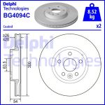 Bremsscheiben DELPHI BG4094C vorne, belüftet, 2 Stück