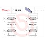 Jogo de pastilhas de travão, travão de disco BREMBO P 78 012