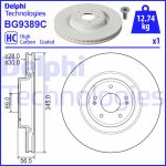 Jarrulevy, tuuletettu/voimakkaasti hiiltynyt DELPHI BG9389C, Edessä, 1 kpl