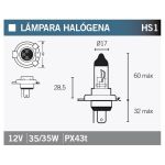 Ampoule halogène VICMA HS1 12V/ 35W/35W