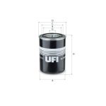 Filtre, système hydraulique de travail UFI 82.132.00