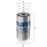 Brandstoffilter UFI 24.H2O.01