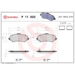 Juego de pastillas de freno BREMBO P 11 022, delante