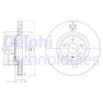 Bremsscheibe DELPHI BG9054 vorne, belüftet, 1 Stück