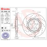 Disco freno BREMBO 09D48233 posteriore, ventilato, altamente carbonizzato, 1 pezzo