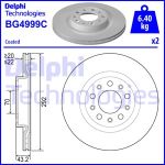 Disques de frein DELPHI BG4999C, 2 pièce