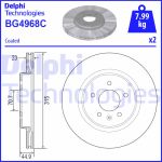 Disco de freno DELPHI BG4968C volver, ventilado, 2 pieza