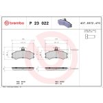 Jeu de plaquettes de frein, frein à disque BREMBO P 23 022
