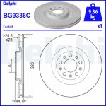 Disco de travão DELPHI BG9336C Frente, ventilado, 1 Peça