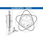 Disco de freno PowerDisc ATE 24.0328-0276.1,1 Piezza