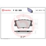 Juego de pastillas de freno BREMBO P 83 089, atrás