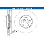 Disco freno ATE 24.0125-0236.1, 1 Pezzo
