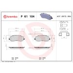Levyjarrun jarrupalasarja BREMBO P 61 104