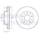 Bremsscheibe DELPHI BG9180C vorne, belüftet, 1 Stück