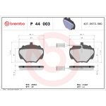 Jeu de plaquettes de frein à disque BREMBO P 44 003