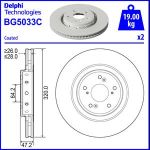 Bremsscheiben DELPHI BG5033C vorne, belüftet, 2 Stück