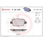 Bromsbeläggssats BREMBO P 24 075, bak