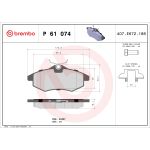 Bromsbeläggssats BREMBO P 61 074, fram