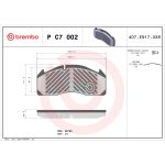 Remblokkenset, schijfrem BREMBO P C7 002